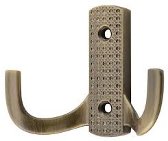 Крючок-вешалка 2-х рожковый 3D эффект 5605S БРОНЗА