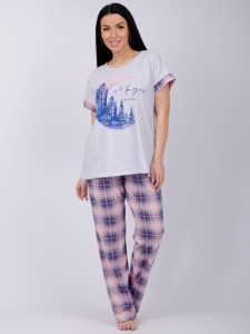 Пижама жен. (футб+брюки) Месяц р.58 (ЧЗ)