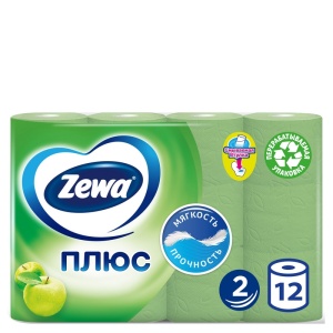 Бумага туалетная Zewa Plus 2слоя 12рулонов по 7штук