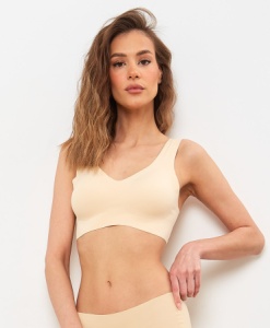 Майка (топ) бесшовный, бежевый р.S (ЧЗ)