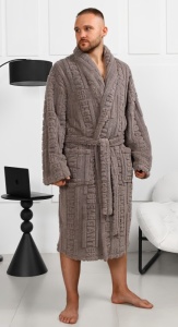 Халат муж. велсофт на запах Идеал-3 р.56 (ЧЗ)
