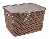 Корзина Плетенка с крышкой 350х290х225, Башпласт
