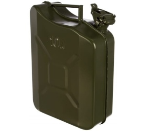 Канистра 10л металлическая для бензина с зажимом 