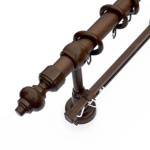 Карниз круглый с пластиком 2,8м корич  /Рекар