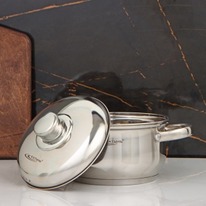 Кастрюля нержавеющая сталь 2,5л ГРЕТТА-МК мет/крышка+индукция 1/8 