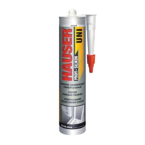 Герметик силиконовый универсальный белый 260мл Хаузер UNI (24)