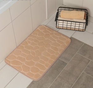 Коврик для ванной флис 40х60 см ГАЛЬКА бежевый