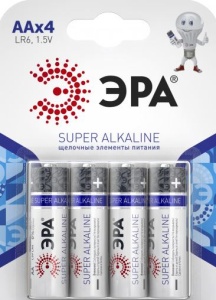 Батарейка Эра LR6-4S АА пальчиковая 4штуки
