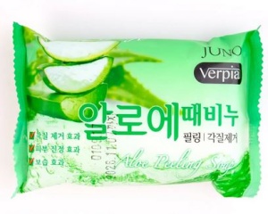Мыло туалетное с экстрактом алоэ ALOE 150гр Juno Verpia (120) Корея