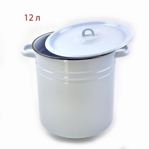 Кастрюля эмалированная 12л без рисунка 1/2