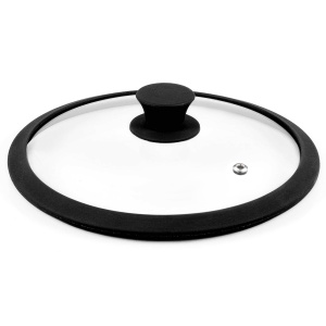 Крышка стекло 20см силиконовый ободок и кнопка 1/10