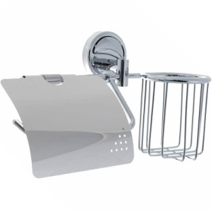 Бумагодержатель LEDEME д/туал. бум. с крышкой, подставкой под осв-ль