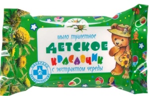 Мыло туалетное 100гр Детское КРАСАВЧИК с экстрактом череды (66)