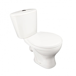 Унитаз-компакт Оптима Стандарт, косой выпуск, нижняя подводка, кнопка, белый