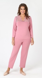 Пижама жен. (блуза+брюки) вискоза Миндаль-2 р.48 (ЧЗ)