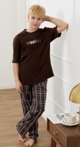 Костюм для мальчика (футболка+брюки) Браун-1 рост 170 (ЧЗ)