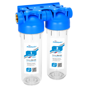 Магистральный фильтр 2-ступ SLIM LINE 3/4  АКВАБРАЙТ  