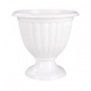 Вазон Жасмин 18л (белый,корич.)  8 шт. без подст