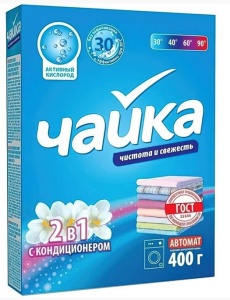 Стиральный порошок Автомат ЧАЙКА 2в1 400гр чистота и свежесть 