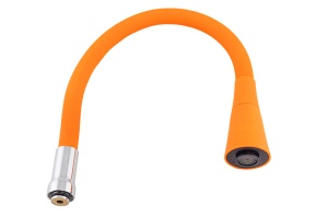 Излив гибкий цветной силик. с 2- режим насадкой ОРАНЖЕВЫЙ №6 (Русант)