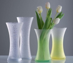 Ваза стекло для цветов настольная Зеленая 34 см 1/6 