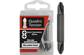 Набор бит PH2хPZ2 50мм (5шт) двустор.магн.с насеч S2 Quadro Torsion