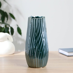 Ваза керамика Кирст перламутр 24 см зеленый 1/4