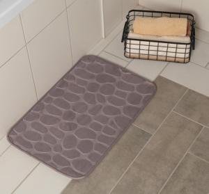 Коврик для ванной флис 40х60см ГАЛЬКА серый