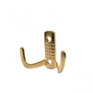 Крючок-вешалка 2-х рожковый перфорированый 5534/641В золото