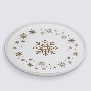 Тарелка керамика 21,7см Снежная сказка 1/48