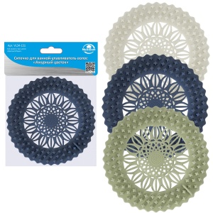 Ситечко-улавливатель волос для ванной Ажурный цветок Мультидом