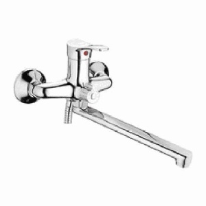 Смеситель для ванны LEDEME рычажный L- образный излив, 30 см