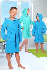 Халат дет. махра на молнии с кап. 4617 р.32 (ЧЗ)