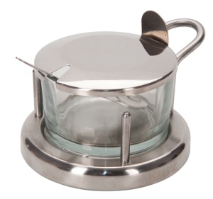 Сахарница стекло 250 мл REGENT с ложкой 1/24