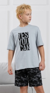 Костюм для мальчика (футболка+шорты) Экипаж-2 рост 164 (ЧЗ)