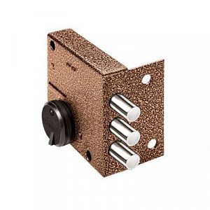 Замок гаражный наклад КРЕМЕНЬ 1.04.52.5.5 3ригеля 5ключей УЗК