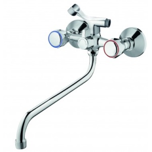 Смеситель для ванны ZOLLEN WOLFSBURG двухвентильный S- образный излив 30 см.