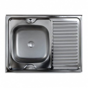 Мойка накладная 60х80 Прав 0,8х180 вып 3 1/2 с сиф б/гофры