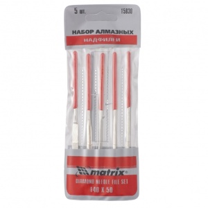 Набор надфилей алмазных 140х50х3мм 5шт MATRIX