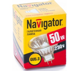 Лампа галогенная 50вт 220В GU5.3 Navigator