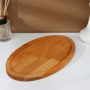 Доска разделочная береза 28х18х1,8см Овальная пропитано маслом 1/1