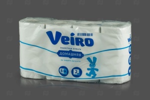 Бумага туалетная Viero Домашняя 2слоя 8рулонов по 6шт