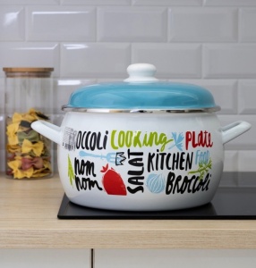 Кастрюля эмалированная 2,2 л БРОККОЛИ TM Metrot