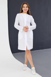 Халат женский мод.154ТСД цв. белый, дл.рук. тиси  р.54/170(ЧЗ)