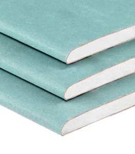 Гипсокартон влаг. ГКЛВ  9,5 мм (2,5х1,2 м х9,5мм) 