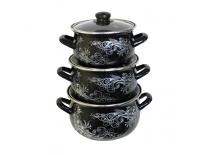 Набор посуды эмаль 3 пр 2,1/3,1/4,0 л Метелица TM INTEROS 1/4