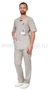 Костюм мед. муж. Аура серый  р.60/62 170-176(ЧЗ) 