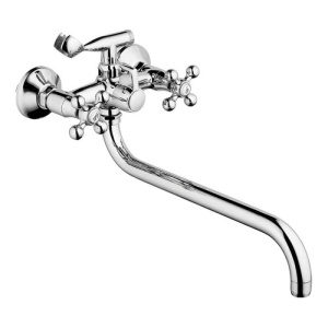 Смеситель для ванны ZOLLEN ESSEN двухвентильный, S- образный излив 35 см