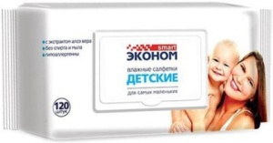 Салфетки влажные №120 Smart  пласт крышка