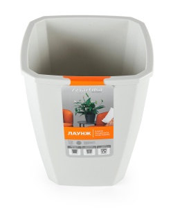 Кашпо Лаунж 4л/2,8л 176х176х204мм квадрат вставка Зил-Гарант